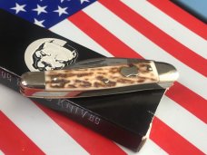 Vintage HAND MADE Bulldog Brand Whittler w/ Great Looking Stag Pocket Worn Looking Handles & NOS