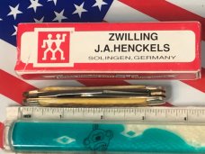 J A Henckels 3 Blade Whittler (HK-7-FLIV) Knife w/ Great Fossil Ivory Bone Handles! Orig Box - NOS