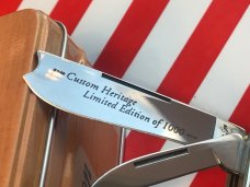 Bear & Son Special Build (#163) 2 Blade Razor Barlow w/ Nice Green Handles +Razor Arm Blade -NOS