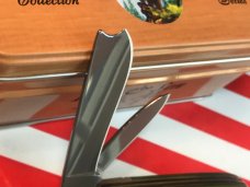 Bear & Son Special Build (#163) 2 Blade Razor Barlow w/ Nice Green Handles +Razor Arm Blade -NOS