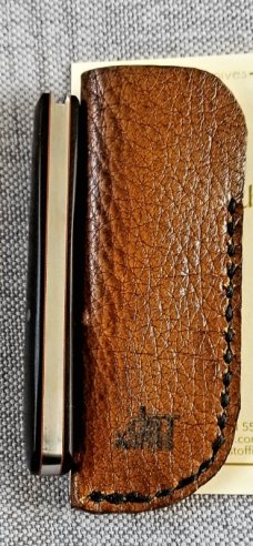 DrT custom Swayback pattern, Micarta and CPM-154, 3.625" closed , black micarta simple elegance 