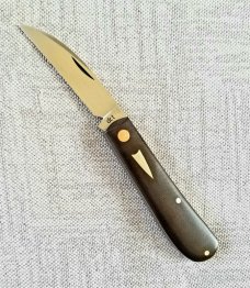 DrT custom Swayback pattern, Micarta and CPM-154, 3.625" closed , black micarta simple elegance 