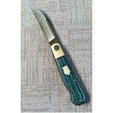 Michael du Pleesis EO Wharnie Knife,3.75" Teal Micarta, Giraffe bone and N690,coa slip new