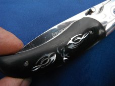 Browning Japan G10 mother of pearl inlaid Model 721 liner-lock folding pocket knife.  MADE IN JAPAN!