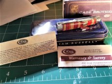 Case Brothers Celluloid Candy Stripe Knife in Collector's Tin- Unused AND VERY NICE