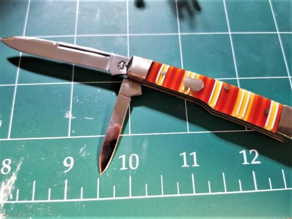 Case Brothers Celluloid Candy Stripe Knife in Collector's Tin- Unused AND VERY NICE Case Brothers Celluloid Candy Stripe Knife in Collector's Tin- Unused AND VERY NICE