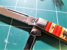 Case Brothers Celluloid Candy Stripe Knife in Collector's Tin- Unused AND VERY NICE