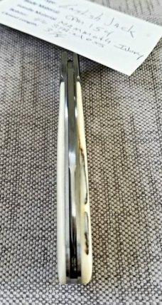 Bobby Toole Custom Mammoth Ivory Lambsfoot Knife, New, CPM-154 ,3 7/8" closed ,Steel Bolsters 