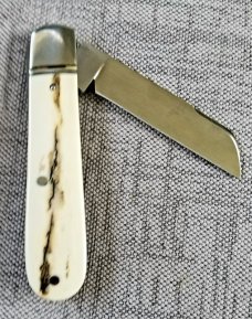 Bobby Toole Custom Mammoth Ivory Lambsfoot Knife, New, CPM-154 ,3 7/8" closed ,Steel Bolsters 