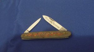 Fight'n Rooster Tiny Pen Knife Red & Gold
