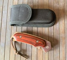 BUCK ALPHA HUNTER FOLDING KNIFE, Discontinued, ATS-34, Rosewood Scales