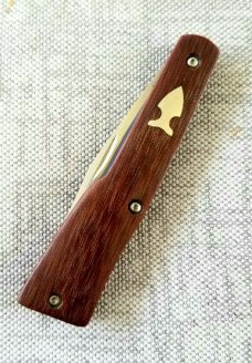 Jeff Mitchell Custom Gunstock Knife,clip cpm154,slip,4" closed,ultralight,micarta and g10.great edc 