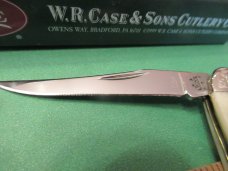 Case XX 2005 Scrolled Bolsters Serial # 054 White Bone Tiny Texas Toothpick Pattern # 610096 SS 