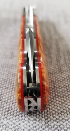 K'roo Custom Maple Burl Swell end EO,W/ slip,  3.75" closeD  liners, spacers and shield filework 