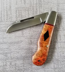K'roo Custom Maple Burl Swell end EO,W/ slip,  3.75" closeD  liners, spacers and shield filework 
