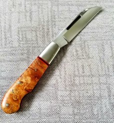 K'roo Custom Maple Burl Swell end EO,W/ slip,  3.75" closeD  liners, spacers and shield filework 
