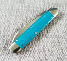 K'roo Custom Linen Micarta Equal End, Delta Jack Knife, NEW,W/ slip, 3.62