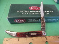 Case XX Brown Bone Scrolled Bolsters Serial # 136 Tiny Texas Toothpick Pattern # 610096 SS