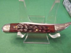 Case XX Brown Bone Scrolled Bolsters Serial # 136 Tiny Texas Toothpick Pattern # 610096 SS