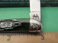 Case XX 2005 Emerald Green Bone Handles With XX Shield Tiny Texas Toothpick Pattern # 610096 SS