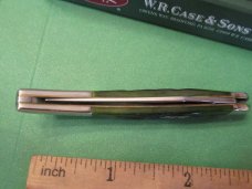 Case XX 2005 Emerald Green Bone Handles With XX Shield Tiny Texas Toothpick Pattern # 610096 SS