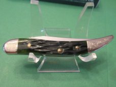 Case XX 2005 Emerald Green Bone Handles With XX Shield Tiny Texas Toothpick Pattern # 610096 SS