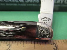 Case Bros C. Platt & Sons  Brown Bone Scrolled Bolsters Serial # 144 Tiny Texas Toothpick # 610096SS