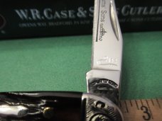 Case Bros C. Platt & Sons  Brown Bone Scrolled Bolsters Serial # 144 Tiny Texas Toothpick # 610096SS
