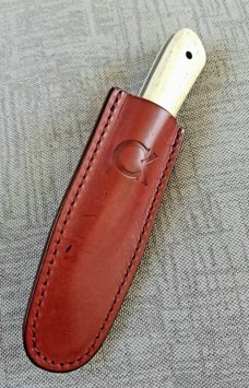 Weyand Fixed blade, EDC. 7" overall, 1080/1085 steel,  natural bone scales..full tang ..sheath.5ozs