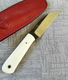 Weyand Fixed blade, EDC. 7" overall, 1080/1085 steel,  natural bone scales..full tang ..sheath.5ozs