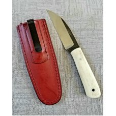 Weyand Fixed blade, EDC. 7" overall, 1080/1085 steel, natural bone scales..full tang ..sheath.5ozs