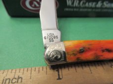 Case XX 2005 Orange Bone Scrolled Bolsters Tiny Texas Toothpick Pattern # 610096 SS
