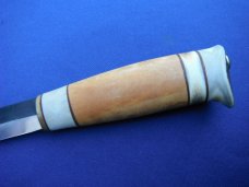 Beautiful Custom Finnish Kauhavan Puukko Hunting Knife With Original Leather Sheath. Made in Finland