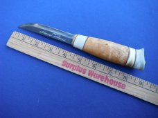 Beautiful Custom Finnish Kauhavan Puukko Hunting Knife With Original Leather Sheath. Made in Finland