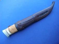 Beautiful Custom Finnish Kauhavan Puukko Hunting Knife With Original Leather Sheath. Made in Finland