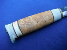 Beautiful Custom Finnish Kauhavan Puukko Hunting Knife With Original Leather Sheath. Made in Finland