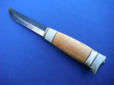 Beautiful Custom Finnish Kauhavan Puukko Hunting Knife With Original Leather Sheath. Made in Finland