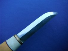 Beautiful Custom Finnish Kauhavan Puukko Hunting Knife With Original Leather Sheath. Made in Finland