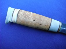 Beautiful Custom Finnish Kauhavan Puukko Hunting Knife With Original Leather Sheath. Made in Finland