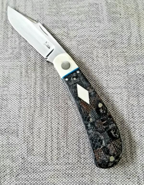 K'roo Custom Lanny clip,  tusk ivory and blanket  micarta..coa/s  3.75" spacers and shield filework 