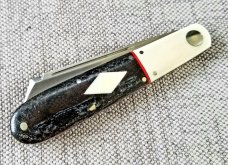 K'roo Custom Sheepsfoot Barlow Knife,coa., slip, 3.5 blanket micarta..tusk ivory,filework work 