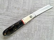 K'roo Custom Sheepsfoot Barlow Knife,coa., slip, 3.5 blanket micarta..tusk ivory,filework work 