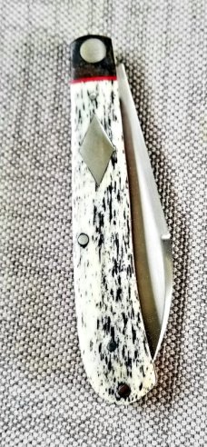 K'roo Custom Giraffe bone Slimline wharnie Knife, NEW,W/ slip, 4"giiraffe bone..dble shields