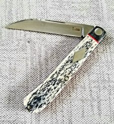 K'roo Custom Giraffe bone Slimline wharnie Knife, NEW,W/ slip, 4"giiraffe bone..dble shields