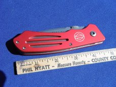 NOS/NIB HARLEY DAVIDSON HD RED THUNDER II W/ SERRATION NEW IN BOX KNIFE, HD0040. GERMAN MADE!