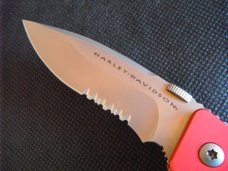 NOS/NIB HARLEY DAVIDSON HD RED THUNDER II W/ SERRATION NEW IN BOX KNIFE, HD0040. GERMAN MADE!