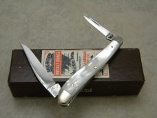 Schatt & Morgan Titusville PA Mother of Pearl 052146 Half Whittler Knife in Box c.2005