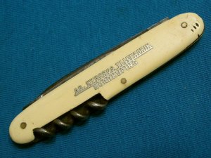 VINTAGE JRS FEINSTAHL FOLDING POCKET KNIFE KNIVES OLD CHAMPAGNE CORKSCREW BARTENDER SOMMELIER