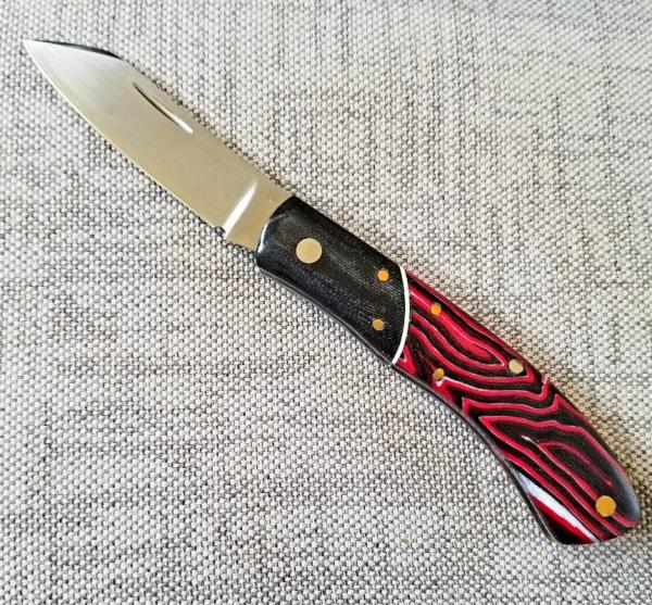 Mhara Custom Native Knife,N690,4"NEW W/ slip & coa& box, New Micarta, filework ss&bronze..