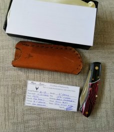 Mhara Custom Native Knife,N690,4"NEW W/ slip & coa& box, New Micarta, filework ss&bronze..